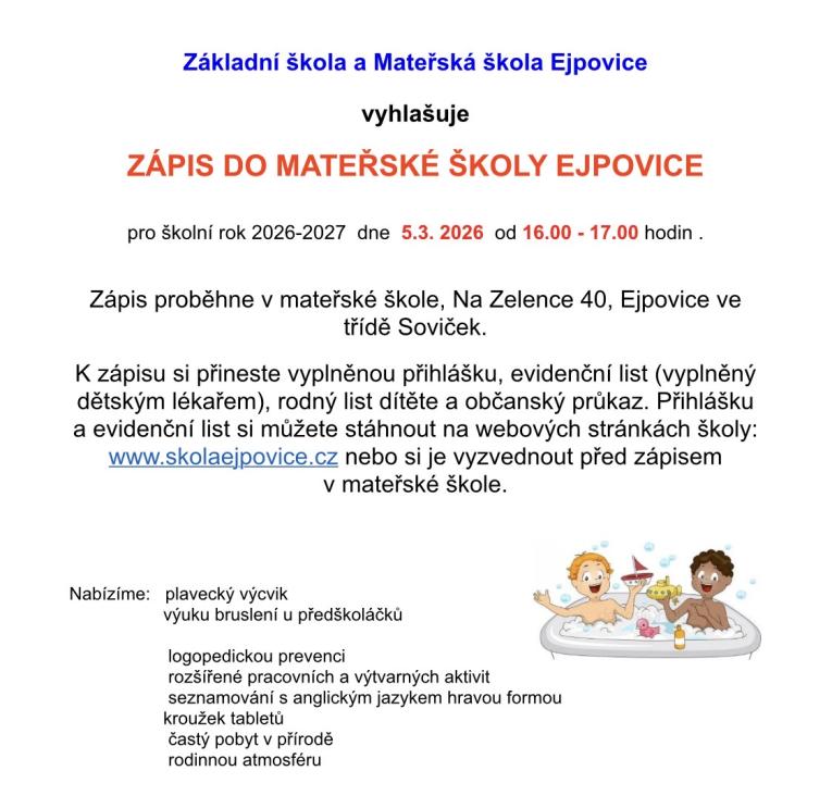 Zápis do&nbsp;MŠ
